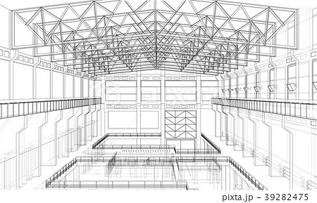 Warehouse sketch. 3d illustration 39282475