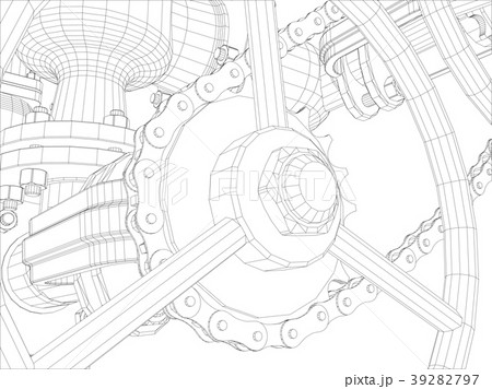 Wire-frame industrial equipment 39282797
