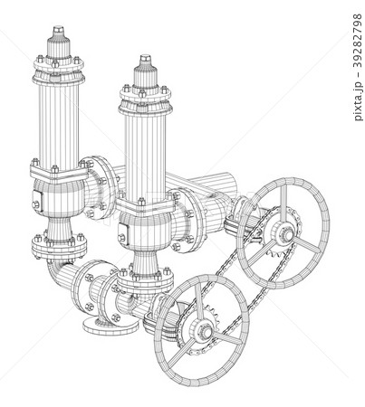 Wire-frame industrial equipment 39282798