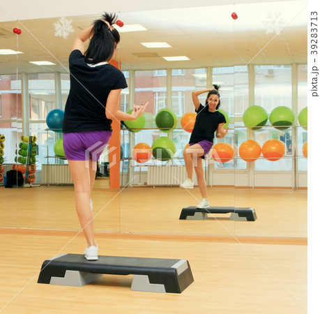 female on the step board during exercise 39283713