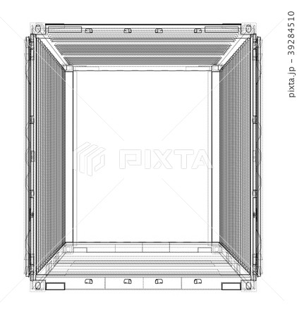 Cargo container. Wire-frame style 39284510