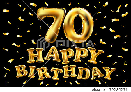 vector happy birthday 70 celebration gold balloon 39286231