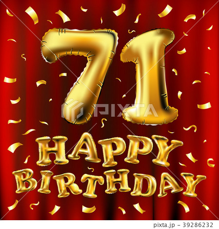 vector happy birthday 71 celebration gold balloon 39286232