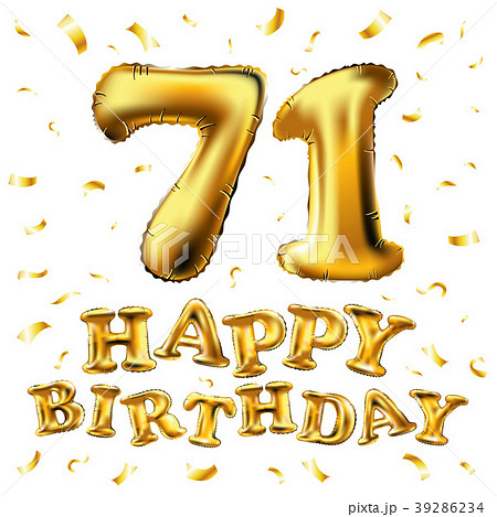 vector happy birthday 71 celebration gold balloon vector happy birthday 71 celebration gold balloon 39286234