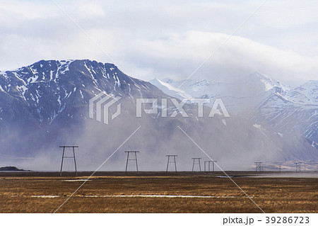 high voltage electric poles in Iceland highland high voltage electric poles in Iceland highland 39286723