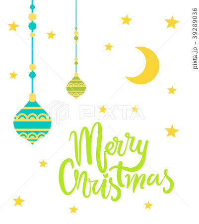 Merry Christmas Poster on Vector Illustration 39289036
