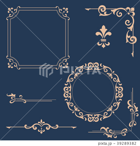 Vintage Set. Floral elements for design monograms 39289382
