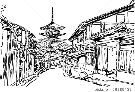 印刷可能 京都 イラスト 白黒 写真素材 フォトライブラリー