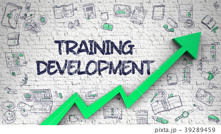 Training Development Drawn on White Brick Wall. 3d 39289459