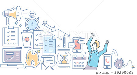 Stress at work - modern line design style Stress at work - modern line design style 39290635
