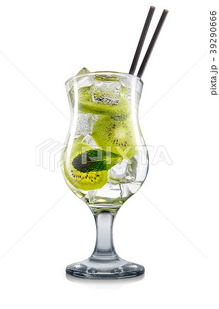 Mojito cocktail with kiwi isolated on white Mojito cocktail with kiwi isolated on white 39290666