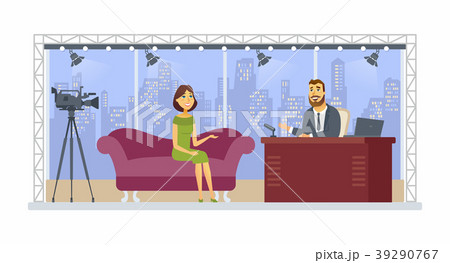 Entertainment talk show - cartoon people character 39290767