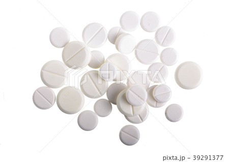 white pill capsule isolated on white background 39291377