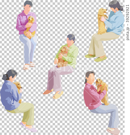 Full-body illustration _ sit senior 39292921