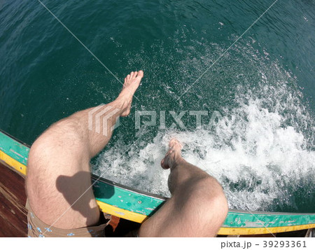 man legs Tropical Thai jungle lake Cheo lan wood man legs Tropical Thai jungle lake Cheo lan wood 39293361