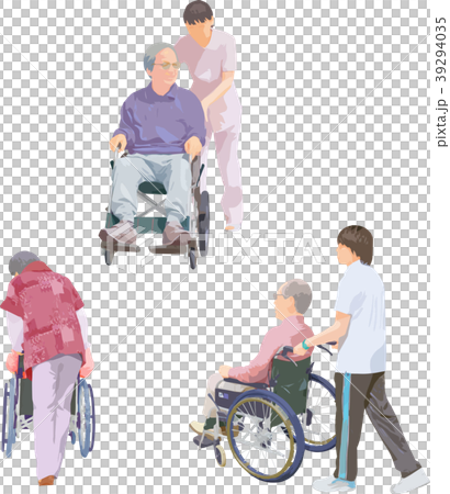 全身人例證 輪椅關心 插圖素材 圖庫