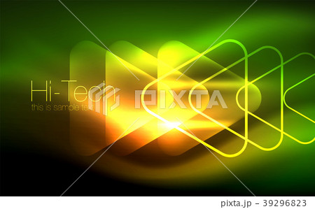 Glowing vector triangle geometric shapes in dark 39296823
