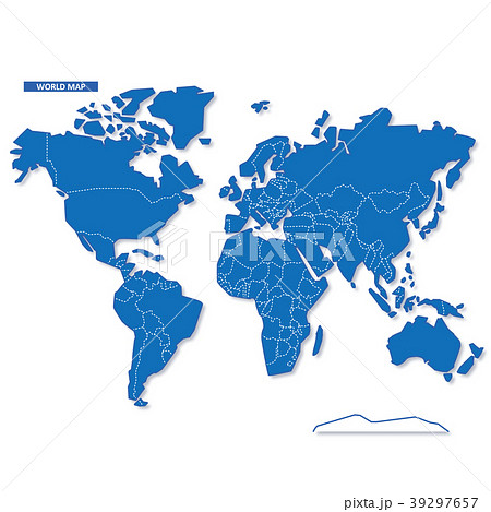 セカイ地図 シンプル青のイラスト素材