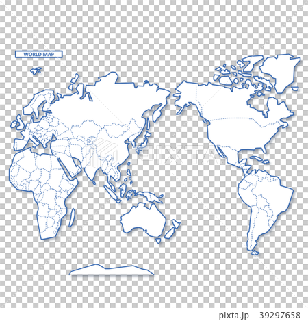 セカイ地図 シンプル白地図のイラスト素材 39297658 Pixta