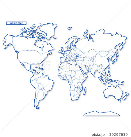 Sekai Map Simple White Map Stock Illustration