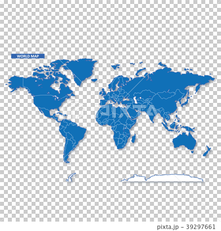セカイ地図 シンプル青 セカイ地図 シンプル青 39297661