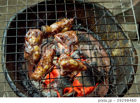 Grilled pork bone on charcoal stove 39298460