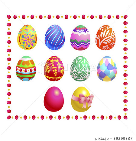 Set of colored Easter eggs. Vector Set of colored Easter eggs. Vector 39299337