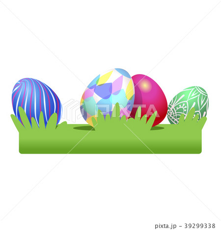 Colored Easter eggs on the grass. Vector Colored Easter eggs on the grass. Vector 39299338