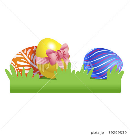 Colored Easter eggs on the grass. Vector Colored Easter eggs on the grass. Vector 39299339