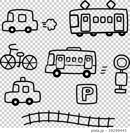 Hand Written Car And Train Stock Illustration