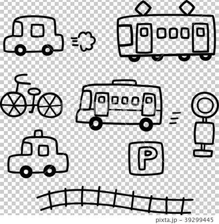 手書きの車と電車のイラスト素材 39299445 Pixta