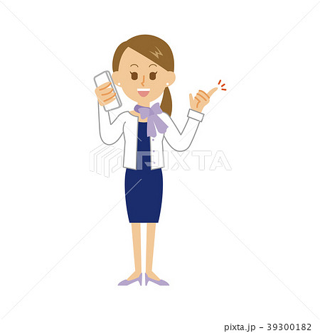 15シリーズ_正装の女性_スマートフォン 39300182