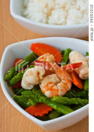 Thai food, Stir-fried asparagus with seafood Thai food, Stir-fried asparagus with seafood 39301010