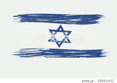 Art brush watercolor painting of Israel flag 39301412