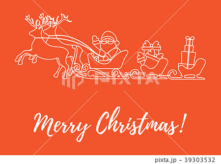 Santa Claus with Christmas presents in sleighs Santa Claus with Christmas presents in sleighs 39303532