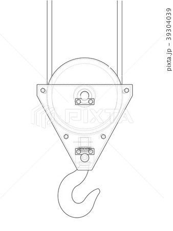 Crane hook with rope 39304039