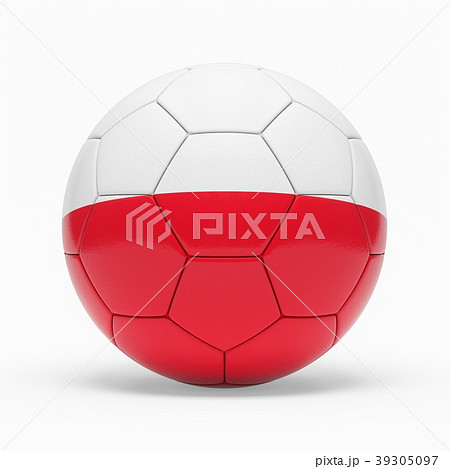 3d rendering of soccer ball with Poland flag 39305097