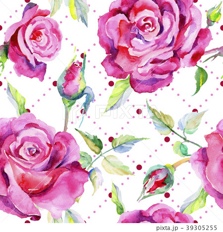 Wildflower rose flower pattern in a watercolor 39305255