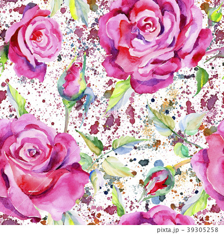 Wildflower rose flower pattern in a watercolor 39305258