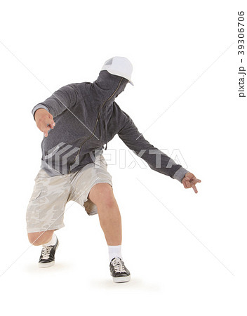Teenager dancing breakdance in hood 39306706