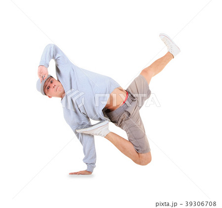 Teenager dancing break dance in action 39306708