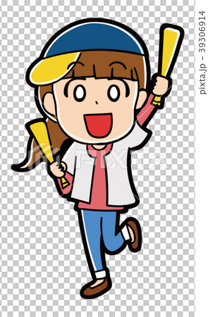 支持棒球的婦女的例證材料 39306914