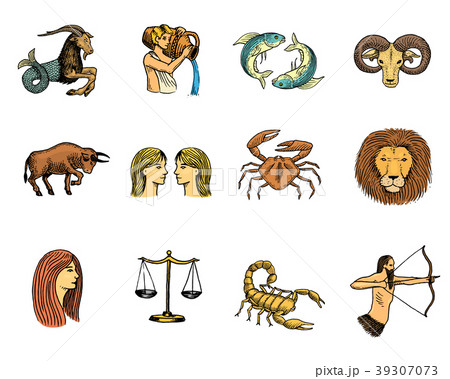 Zodiac symbols vector astrology zodiacal signs and Zodiac symbols vector astrology zodiacal signs and 39307073
