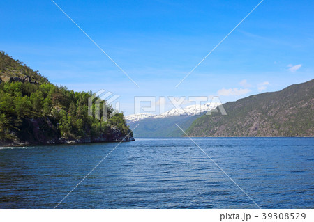Fjord and mountains Fjord and mountains 39308529
