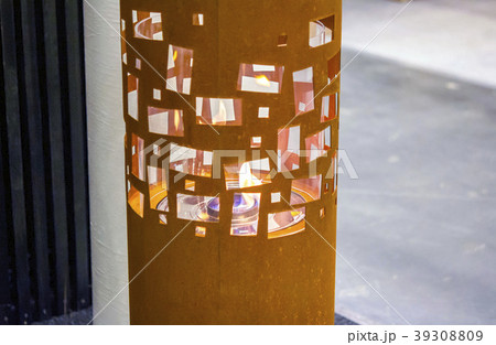 One Biofireplace burn on ethanol gas close-up. 39308809