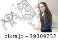 Ethereum sketch with young businesswoman in a suit 39309232