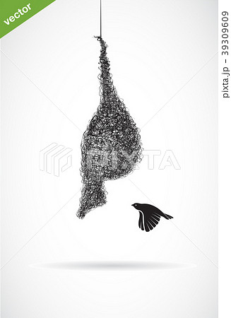 Vector of bird's nest and sparrow. Animal. Vector of bird's nest and sparrow. Animal. 39309609