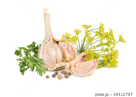 Fresh garlic isolated on white background Fresh garlic isolated on white background 39312797