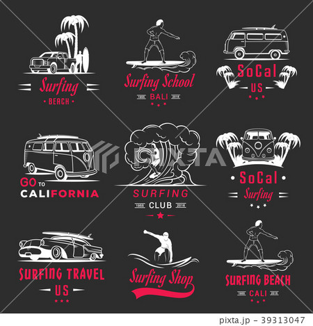 Vector Set Surf Badges, Sign and Logos 39313047