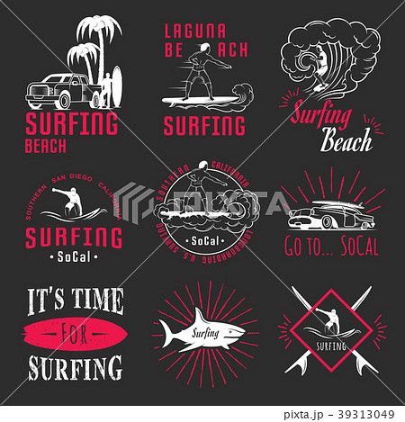 Vector Set Surf Badges, Sign and Logos 39313049